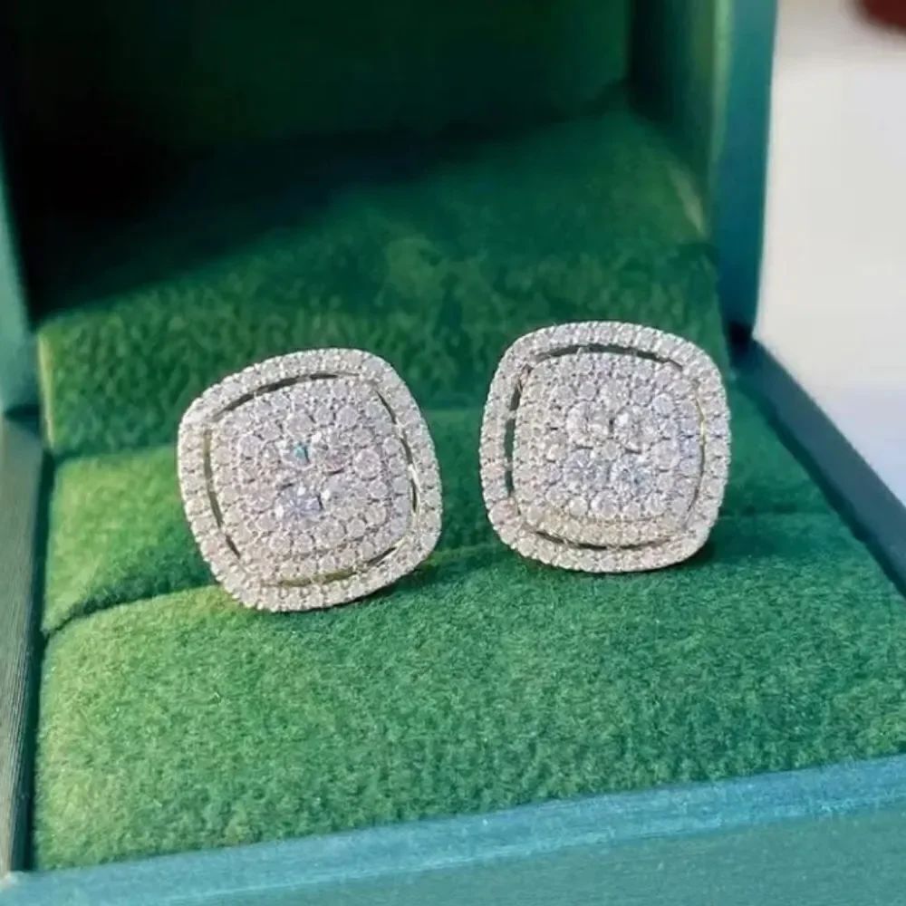 Silver Diamond Earrings